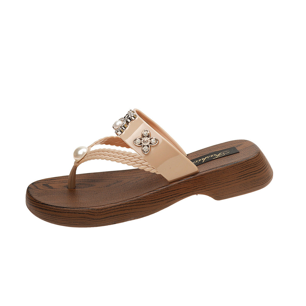 Women's Flip-flops Fashionable New Style For Outdoor Wear With Flower Design